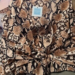 Hayden Brown and Black Snake Print Blouse